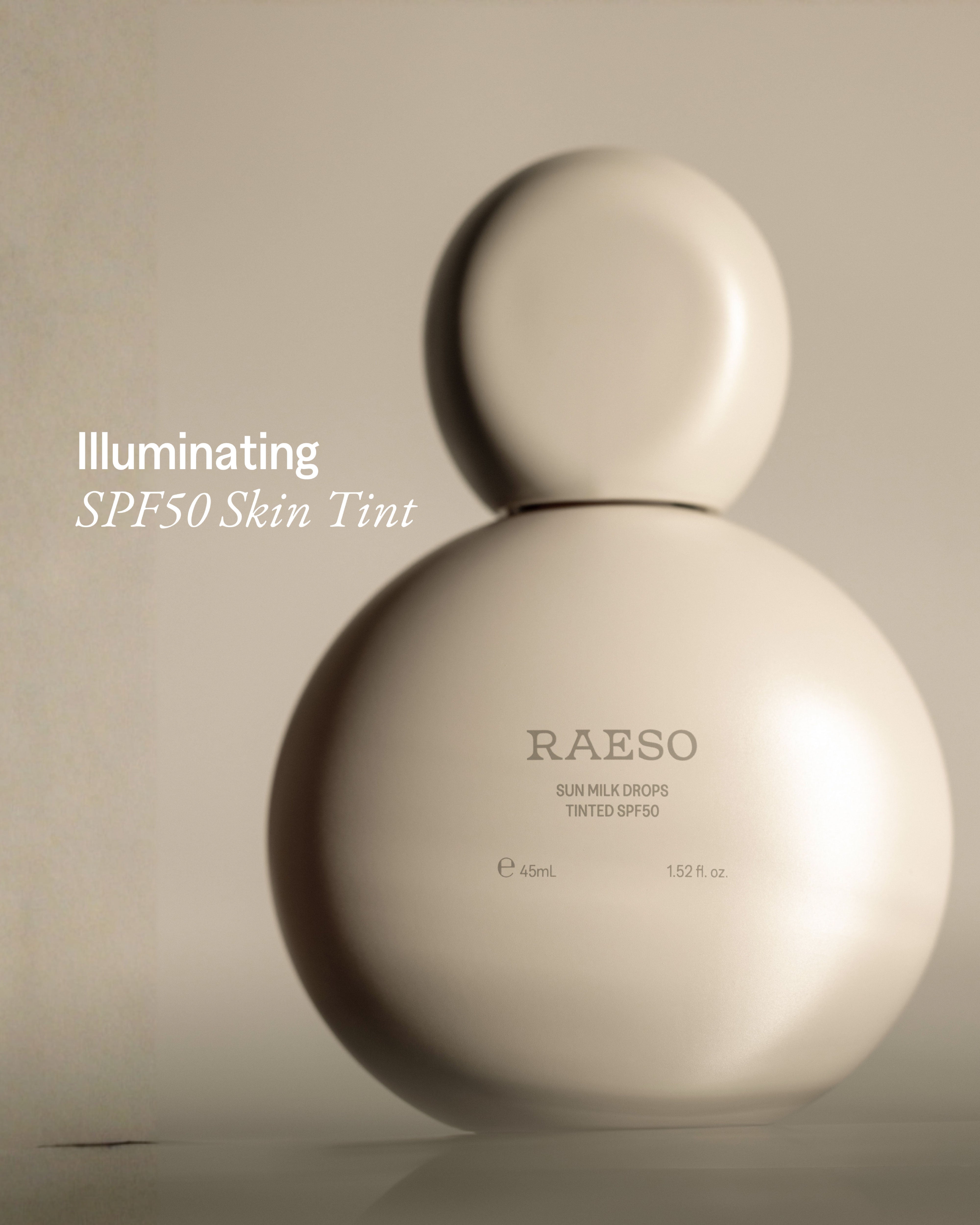 Sun Milk Drops Tinted SPF50 | SPF Face Serum | RAESO Skincare